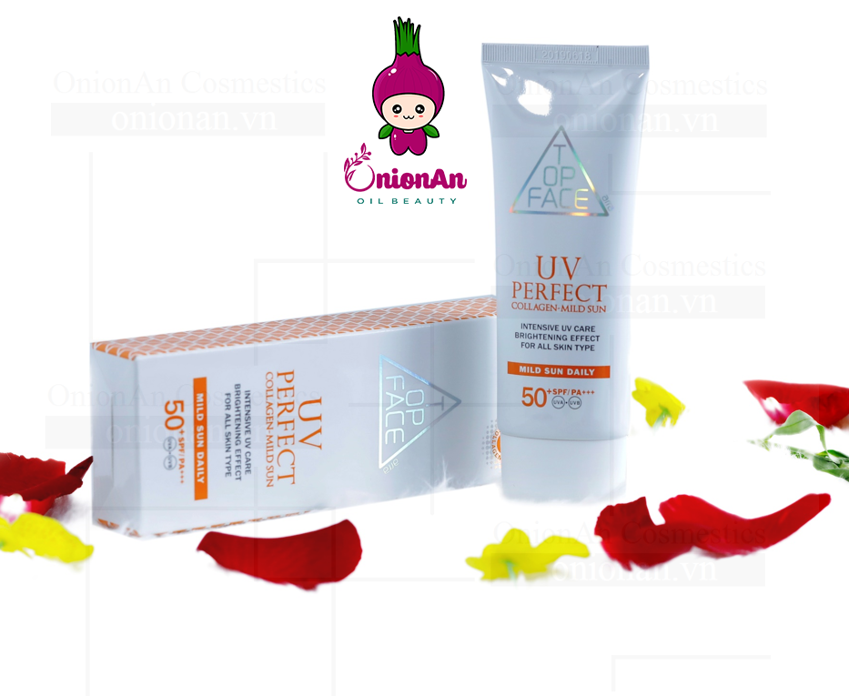 Kem Chống Nắng Top Face UV Perfect Collagen - Mild Sun SPF50+ PA+++